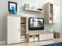 Tv-meubel set OLIVIA 3 deuren sonoma/wit