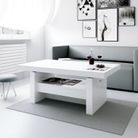 Uitschuifbare salontafel Aversa 120 tot 170 cm breed - Hoogglans Wit - thumbnail