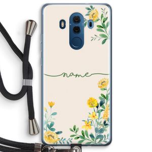 Gele bloemen: Huawei Mate 10 Pro Transparant Hoesje met koord