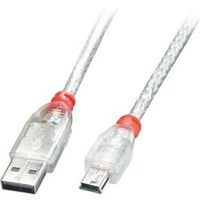 Lindy 41783 2m USB A Mini-USB B Transparant USB-kabel