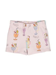 Stella McCartney Kids short en coton à imprimé graphique - Rose