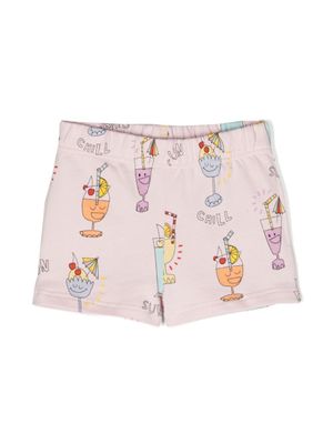 Stella McCartney Kids short en coton à imprimé graphique - Rose