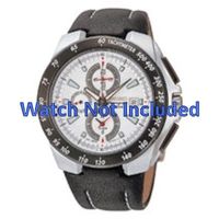 Horlogeband Seiko 7T62-0HG0 / SNAB11P1 / 4LK9JB / 7T94 0AR0 / Leder Zwart 13mm - thumbnail