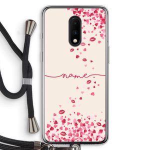 Hartjes en kusjes: OnePlus 7 Transparant Hoesje met koord