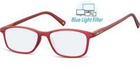 Leesbril montana +1.00dpt blue light filter rood