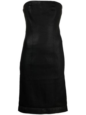 Ludovic de Saint Sernin robe-bustier en cuir à coupe courte - Noir