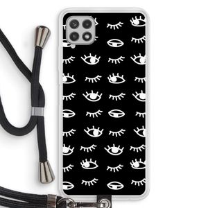 Eye pattern #3: Samsung Galaxy A22 4G Transparant Hoesje met koord
