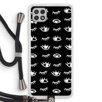 Eye pattern #3: Samsung Galaxy A22 4G Transparant Hoesje met koord
