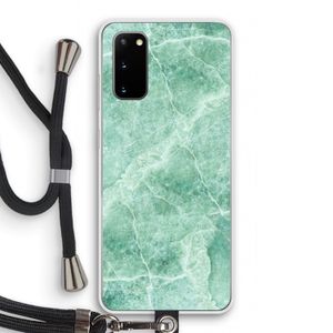 Groen marmer: Samsung Galaxy S20 Transparant Hoesje met koord