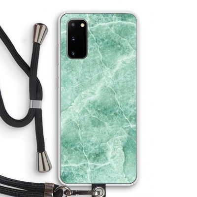 Groen marmer: Samsung Galaxy S20 Transparant Hoesje met koord