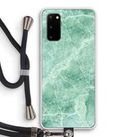 Groen marmer: Samsung Galaxy S20 Transparant Hoesje met koord