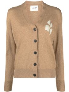 MARANT ÉTOILE cardigan Karin à logo intarsia - Marron