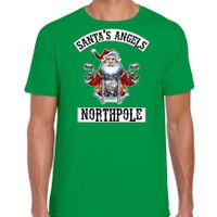 Fout Kerstshirt / outfit Santas angels Northpole groen voor heren