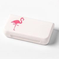 2 stuks draagbare mini pil geval geneeskunde dozen 3 roosters reizen Home medische drugs container houder gevallen opbergdoos (Flamingo)
