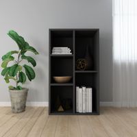 Boekenkast/dressoir 50x25x80 cm spaanplaat zwart