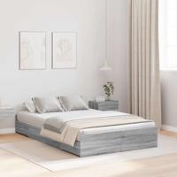 Opbergbedframe met lade Grijs sonoma 120 x 200 cm Bewerkt hout