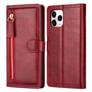 iPhone 15 Pro Max hoesje - Bookcase - Pasjeshouder - Portemonnee - Rits - Kunstleer - Rood