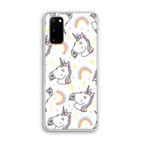 Rainbow Unicorn: Samsung Galaxy S20 Transparant Hoesje
