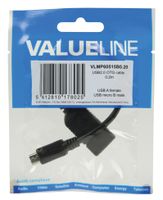 Valueline VLMP60515B0.20 kabeladapter/verloopstukje USB 2.0 Micro-B USB 2.0 A Zwart - thumbnail