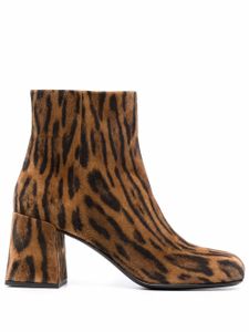 Miu Miu bottines 80 mm à imprimé léopard - Marron