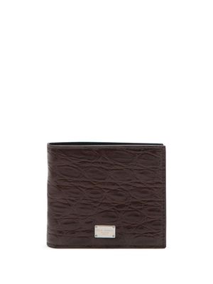 Dolce & Gabbana portefeuille pliant à plaque logo - Marron