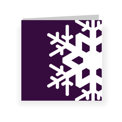 Paarse kerstkaart met sneeuwvlok (proefdruk) Paarse kerstkaart met sneeuwvlok (proefdruk)