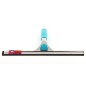 Raamtrekker blauw met natuur rubberen strip en ergonomische soft grip 35 cm