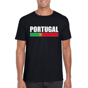 Zwart Portugal supporter t-shirt voor heren