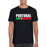 Zwart Portugal supporter t-shirt voor heren