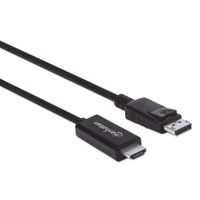 Manhattan 153218 DisplayPort-kabel DisplayPort / HDMI Adapterkabel DisplayPort-stekker, HDMI-A-stekker 3.00 m Zwart - thumbnail
