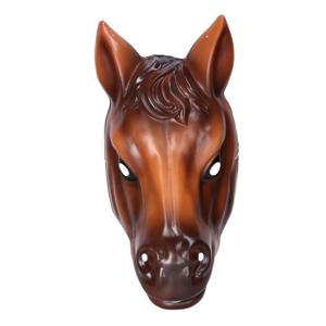 Plastic paarden verkleed dierenmasker - bruin - voor volwassenen - kunststof