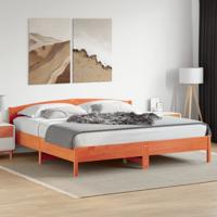 Bedframe zonder matras massief grenenhout wasbruin 200x200 cm