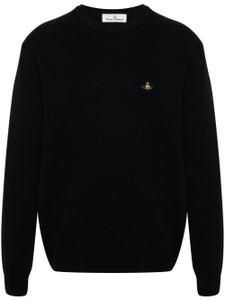 Vivienne Westwood pull en maille fine à broderies Orb - Noir