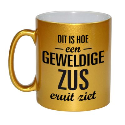 Gouden geweldige zus cadeau koffiemok / theebeker 330 ml Gouden geweldige zus cadeau koffiemok / theebeker 330 ml