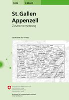 Wandelkaart - Topografische kaart 5014 St.Gallen - Appenzell | Swisstopo - thumbnail
