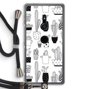 Cactusmotief: Sony Xperia XZ2 Transparant Hoesje met koord