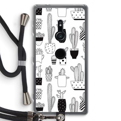 Cactusmotief: Sony Xperia XZ2 Transparant Hoesje met koord
