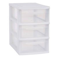 Ladenkast/bureau organizer wit stapelbaar A5 met 3x lades L18 x B27 x H27 cm - Ladeblok