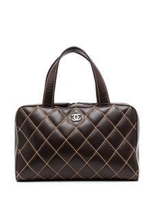 CHANEL Pre-Owned sac à main Wild Stitch à plaque CC (2000-2002) - Marron