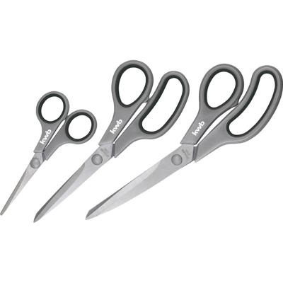 Kwb Scharenset - 3x stuks - 14 / 21 / 25 cm - links- en rechtshandig - hobbyscharen / textielscharen