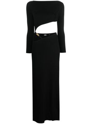 GCDS robe en maille nervurée à design asymétrique - Noir