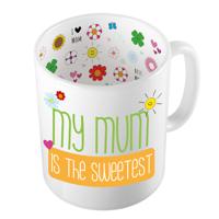 Cadeau koffie/thee mok voor mama - oranje - mama is de liefste - keramiek - 300 ml - Moederdag - thumbnail