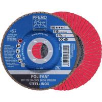 PFERD TOOLS 67660615 PFF 115 CO-COOL 60 SG STEELOX Lamellenschijf Diameter 115 mm Boordiameter 22.23 mm Aluminium legering, Legering op nikkelbasis,