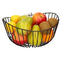 Fruitschaal/fruitmand rond zwart metaal 27 cm