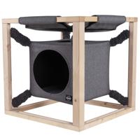 Quapas! Quapas! Kattenbed met hangmat Catcube M 54x54x54 cm grijs