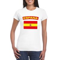 T-shirt met Spaanse vlag wit dames