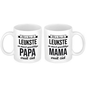 Leukste en meest geweldige papa en mama mok - Vaderdag en moederdag cadeau - feest mokken