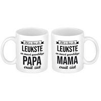 Leukste en meest geweldige papa en mama mok - Vaderdag en moederdag cadeau - feest mokken - thumbnail