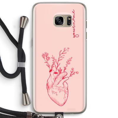Blooming Heart: Samsung Galaxy S7 Edge Transparant Hoesje met koord