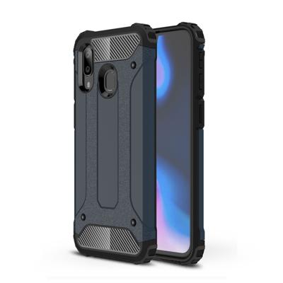 Magic Armor TPU + PC combinatie Case voor Galaxy A40 (marineblauw)